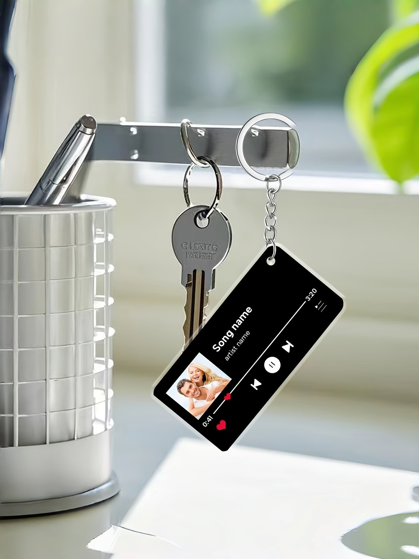 Custom Photo and Name Keychains, Personalized Acrylic Keychains